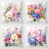 Light And Fresh Floral Pattern Series Throw Pillow Cover With Short Plush Print For Living Room Sofa Decoration Cushion Cover