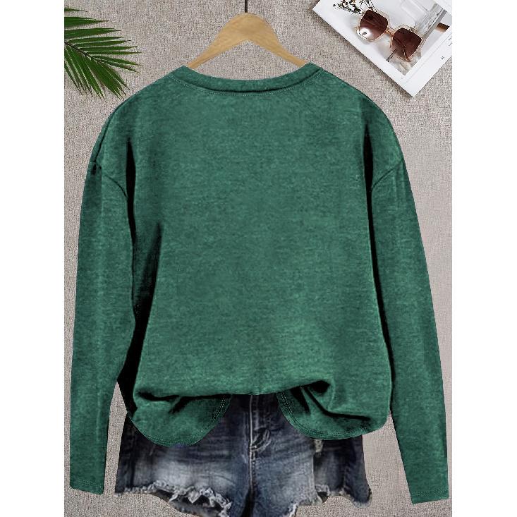 Fashionable and simple design with heart and butterfly motifs, round neck, long sleeves T Shirts for women in spring, summer, autumn, and winter