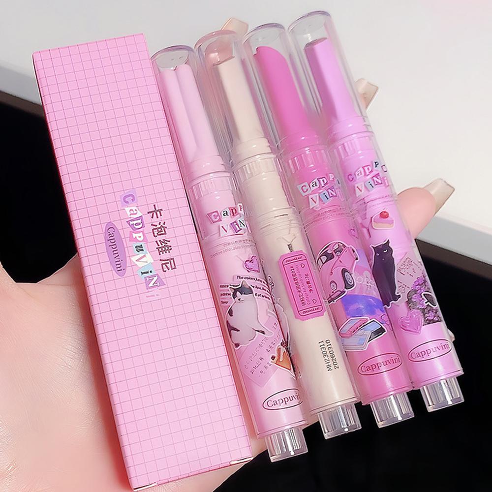 CAPPUVINI Pink Love Heart Lipgloss Pralle rosa Lippen Hohe Farbwiedergabe 6 Farben Herz Lippenstift