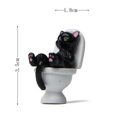 Cat Figurine Funny PVC Inspired Hand-crafted Toilet Series Cat Sculpture   Cat Statue  Party Supplies