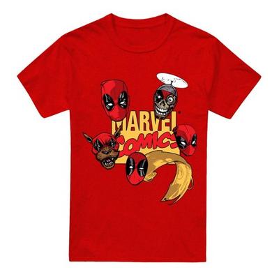 Deadpool Unisex Adult Character Heads T-Shirt