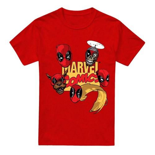 Deadpool Unisex Adult Character Heads T-Shirt