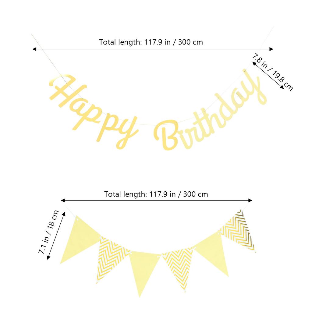 1Set Premium Paper Plastic Happy Birthday Banner Hanging Party Decoration for Photo Backdrop Room Decor Birthday Party Supplies