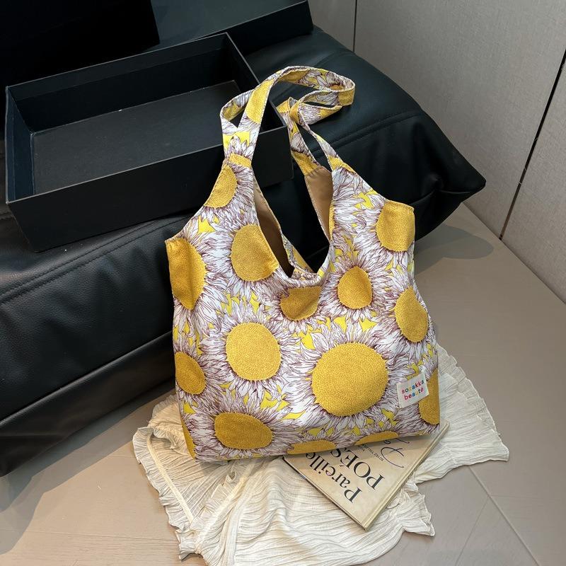 Bag Women's Large-capacity New Contrasting Color Shoulder Bag College Student Class Tote Bag