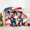 1pc Mickey Minnies Patriotic Celebration Outdoor Blanket, Soft And Comfortable Blanket, Casual Warm, Camping Travel Blanket, Birthday Gift. M714023