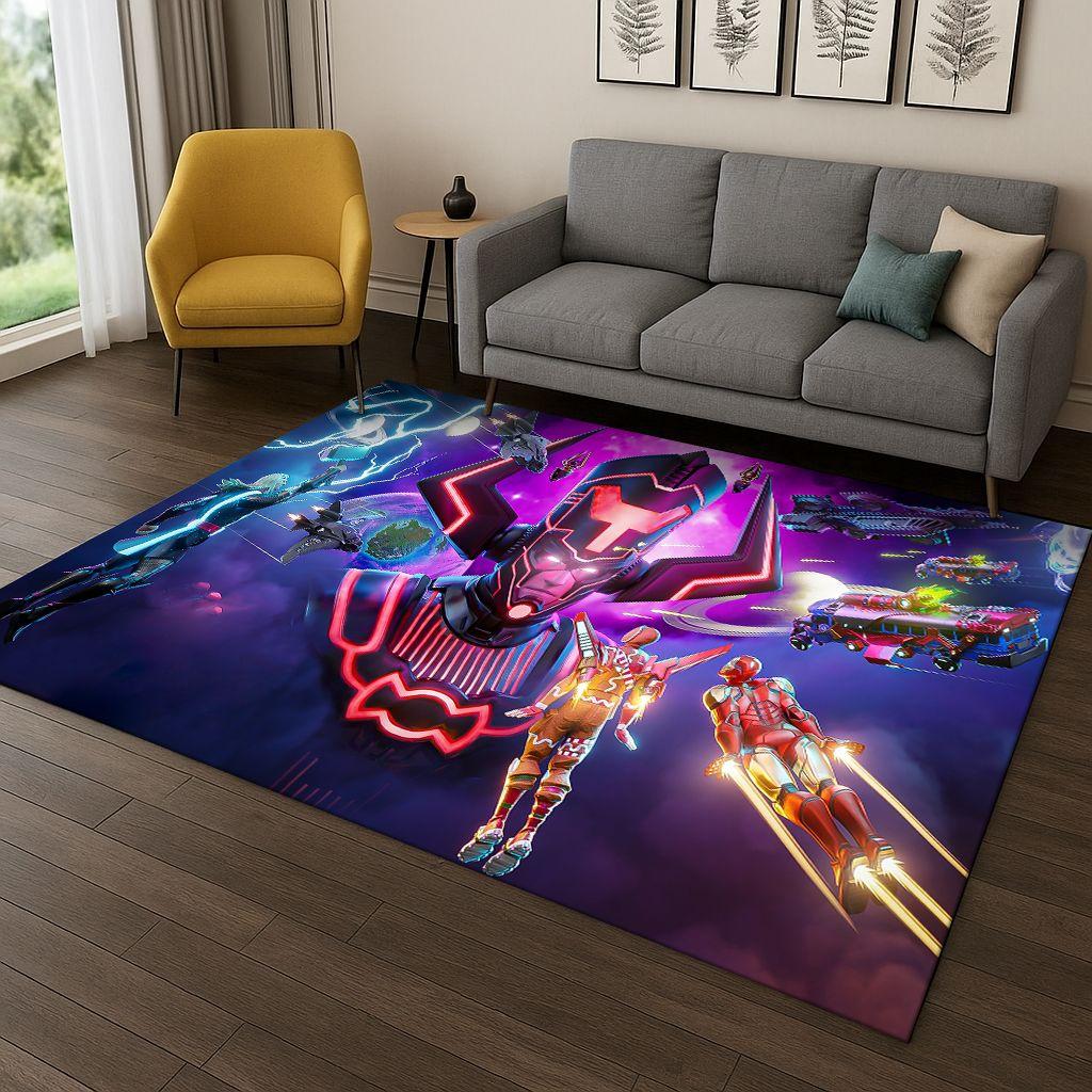 3D Kobercová rohožka s motivem hry F-Fortnite pro ložnici, obývací pokoj, pohovku, předsíň, dekorace do domácnosti, rohožka pro dětský herní prostor, protiskluzová, vánoční dárek