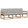vidaXL 3 Pcs Outdoor Sofa Set White and Light Grey