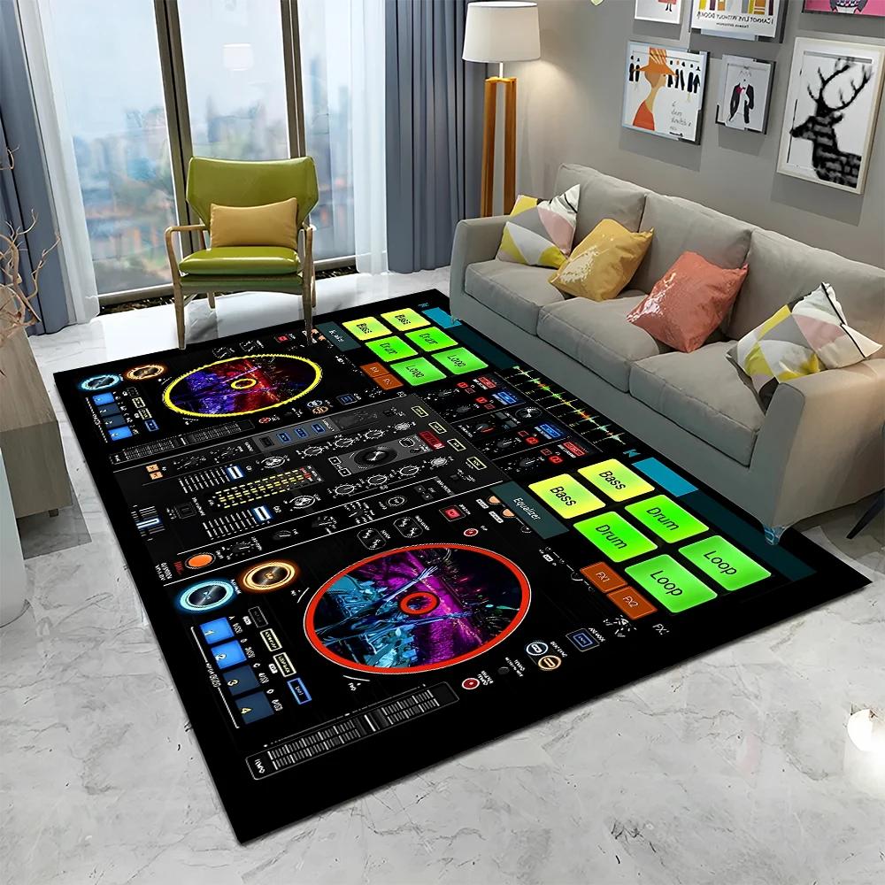 3D DJ Music Screen Keyboard Cartoon Carpet Rug for Home Living Room Bedroom Sofa Doormat Decor,Child Area Rug Non-slip Floor Mat