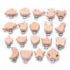 1Pcs Cute Animal Style Wood Natural Pacifier Chain Anti-Drop Beech Wood Dummy Clip DIY Essential Nipple Chain Accessories