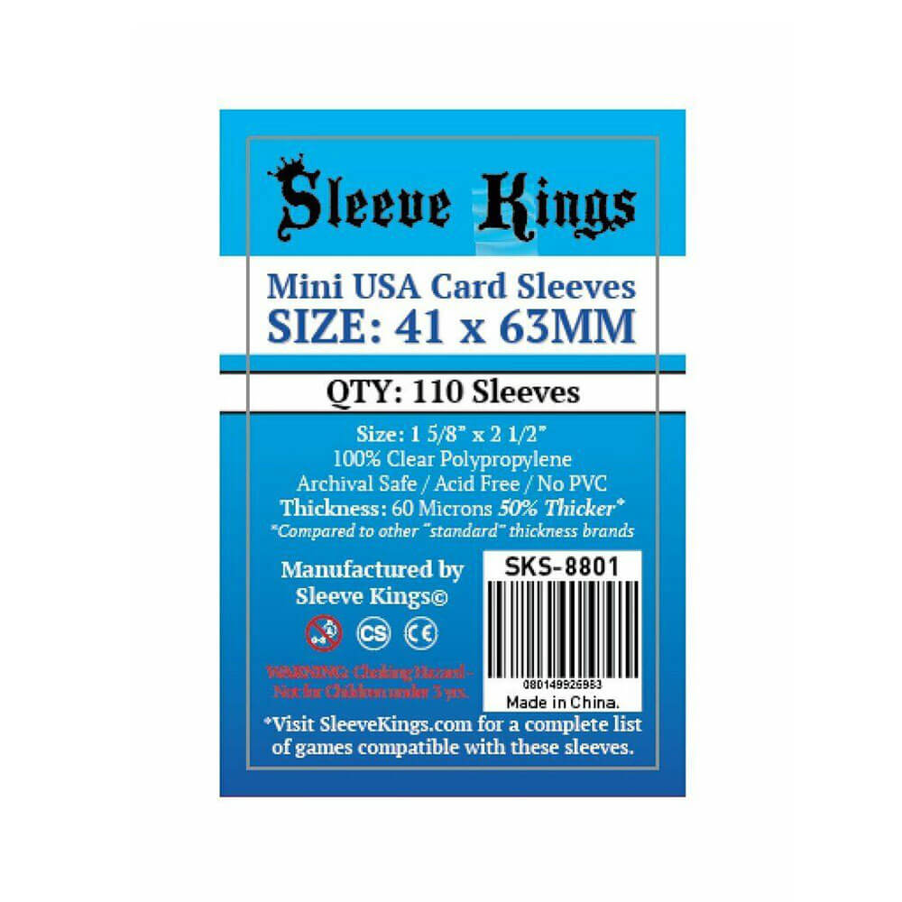 

Board Game Sleeves 41mm x 63mm Mini USA (110 Per Pack)