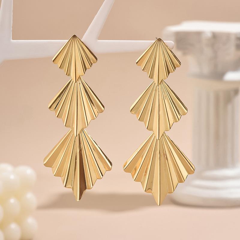 Fashion Exaggerated Geometric Diamond Earrings For Women