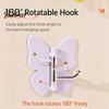 Peel And Stick Wall Hook 4PCS Butterfly Rotating Self Adhesive Hook, 3-Hook 270° Swivel Design, No Drill Mount Storage Hooks, for Hanging Towels Keys