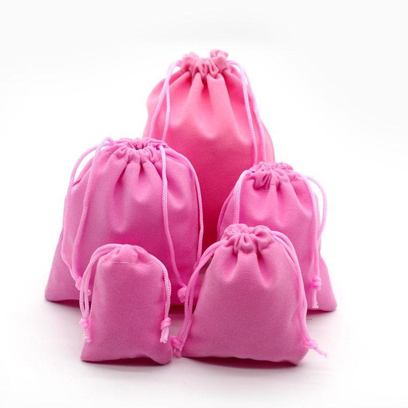 

Фланелева сумка на шнурках для телефону та навушників - пилонепроникне місце для зберігання та настроюваний логотип Lucky Bag 7*9cm рожевий