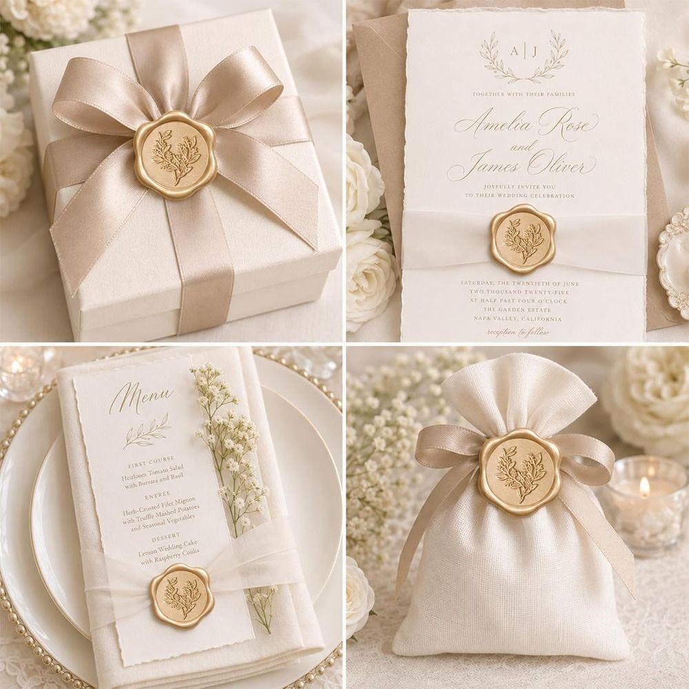 10pcs Vintage Style Wax Stamp Stickers Self-Adhesive Envelope Seal Stickers  Birthday Party