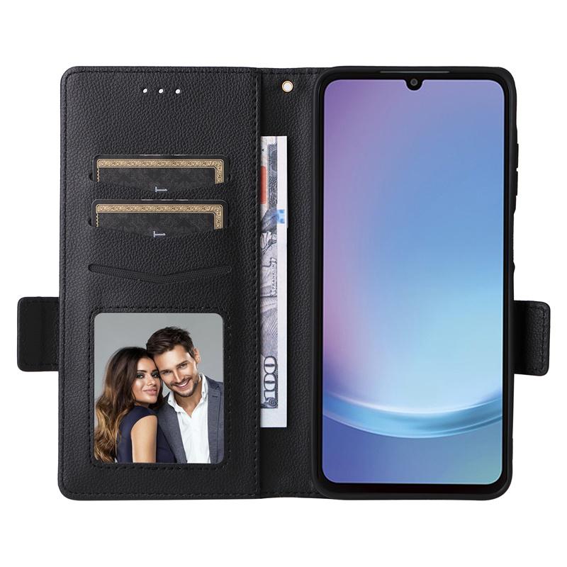 For Samsung Galaxy A25 5G Japan Side Buckle Lychee Pattern Wallet Leather Cover for Galaxy A25e 5G Purse Magnetic Phone Bags