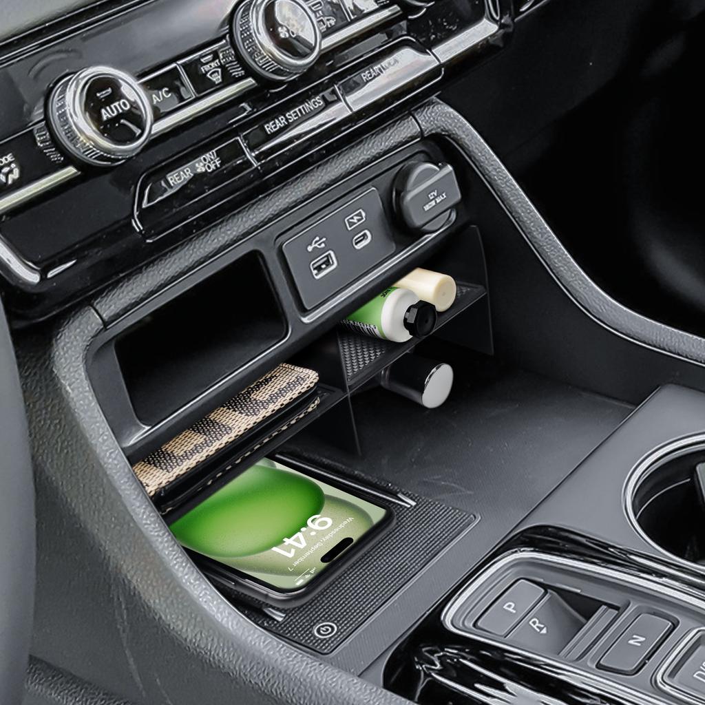 Sixthsmoy For 2025 2025 2025 Honda Pilot Middle Center Console Organizer Tray Gear Shifter Armrest Box Storage Car Accessories