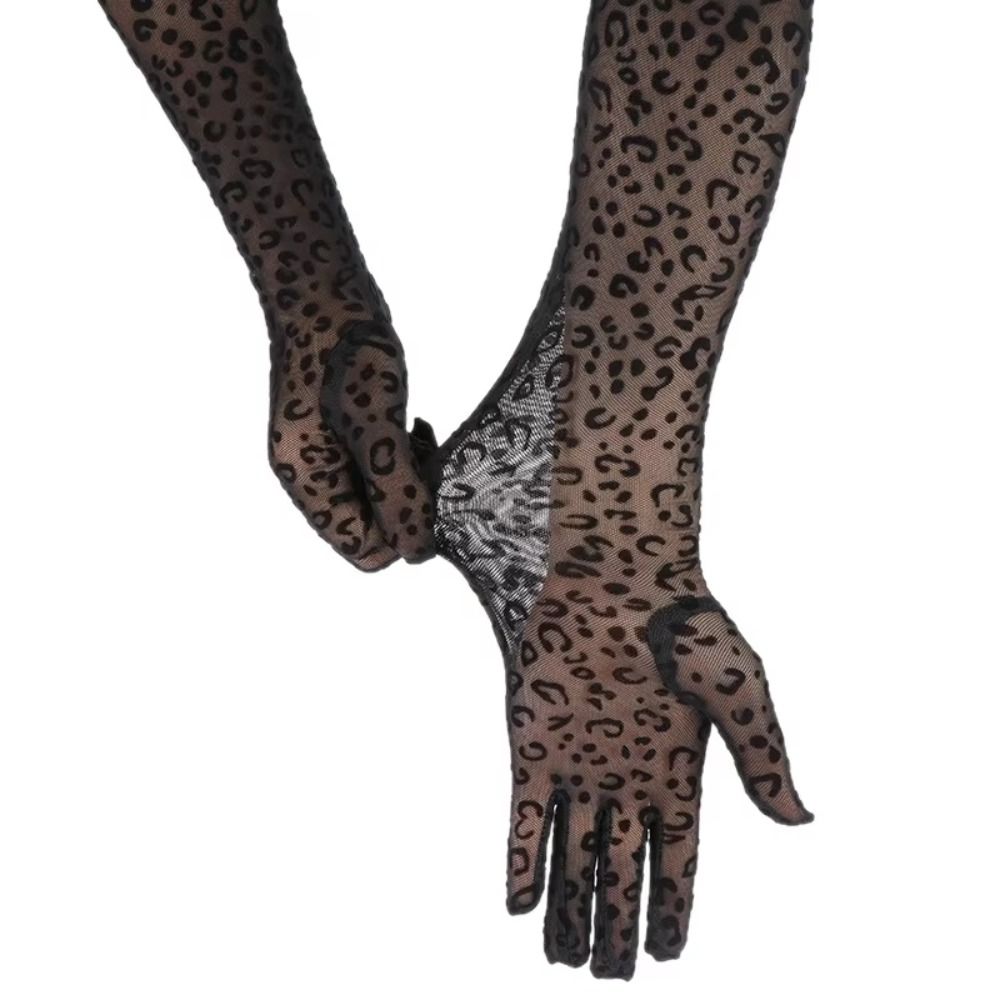 High Elasticity Long Gloves Transparent Opera Gloves Personality Mesh Gloves Drama