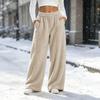 Women's Casual Plush Wide Leg Pants with Soft for and Everyday Wear