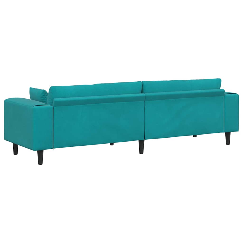 Turquoise Sofa 250 X 77 X 76 Cm Velvet