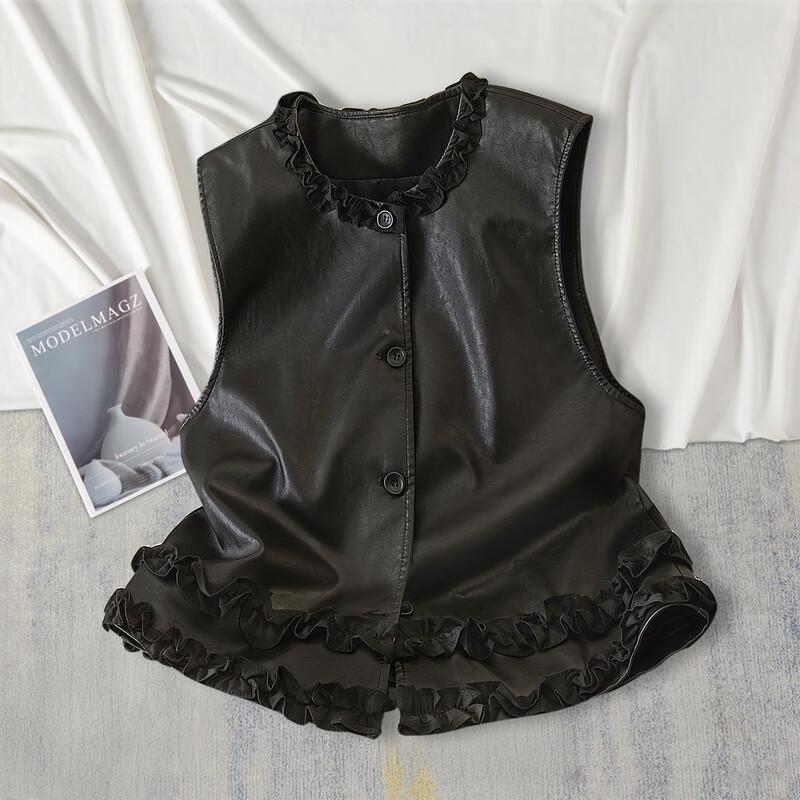 

Женский однотонный жилет с круглым вырезом M