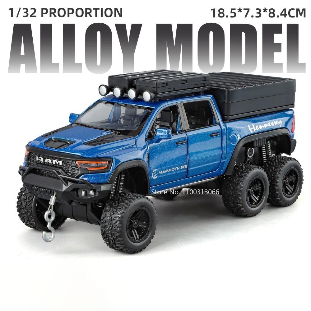 1:32 RAM Mammoth G63 6x6 Autos Spielzeug Legierungsmodelle Diecasting Türen geöffnet Miniatur Wohnwagen Licht Musik Fahrzeuge Jungen Weihnachtsspielzeug