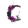 Halloween Purple Flower Rose Black Cat Wreath Pendant Atmosphere Props Ornament Ornament Creative Door Hanging Door Decoration