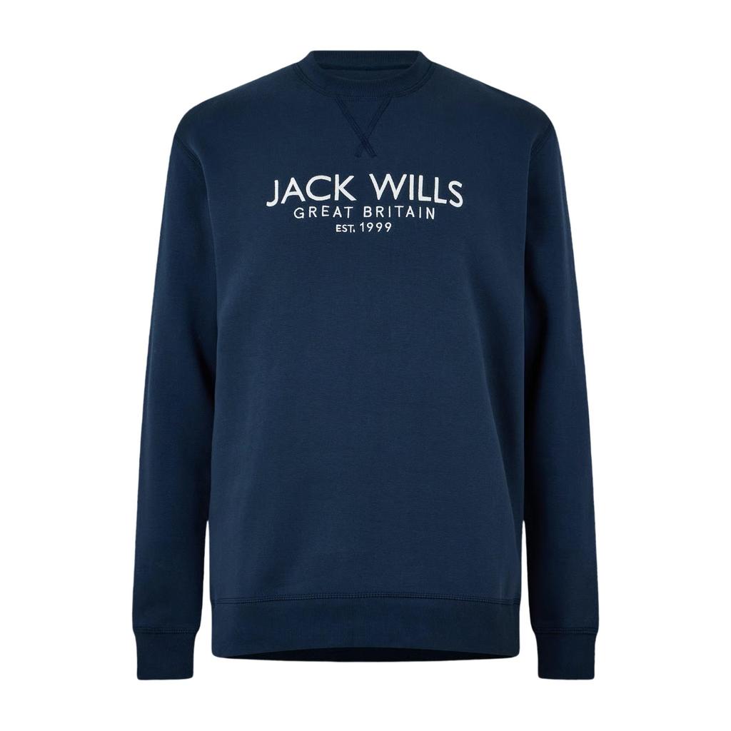 Jack Wills Herren Belvue Sweatshirt mit besticktem Logo