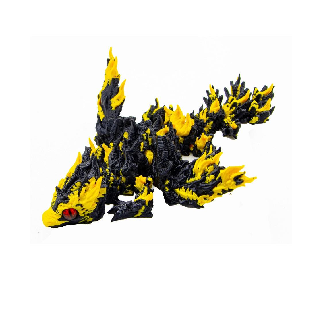 

3D-печатный дракон 3D-печатный шарнирный кристаллический дракон игрушка для взрослых и детей игрушки таинственный дракон One Size жёлтый