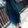 Elastic Waist Tulle Skirts Women Fashion Elastic High Waist  Mesh Tutu Skirt Peated Midi Sexy Girls Dress