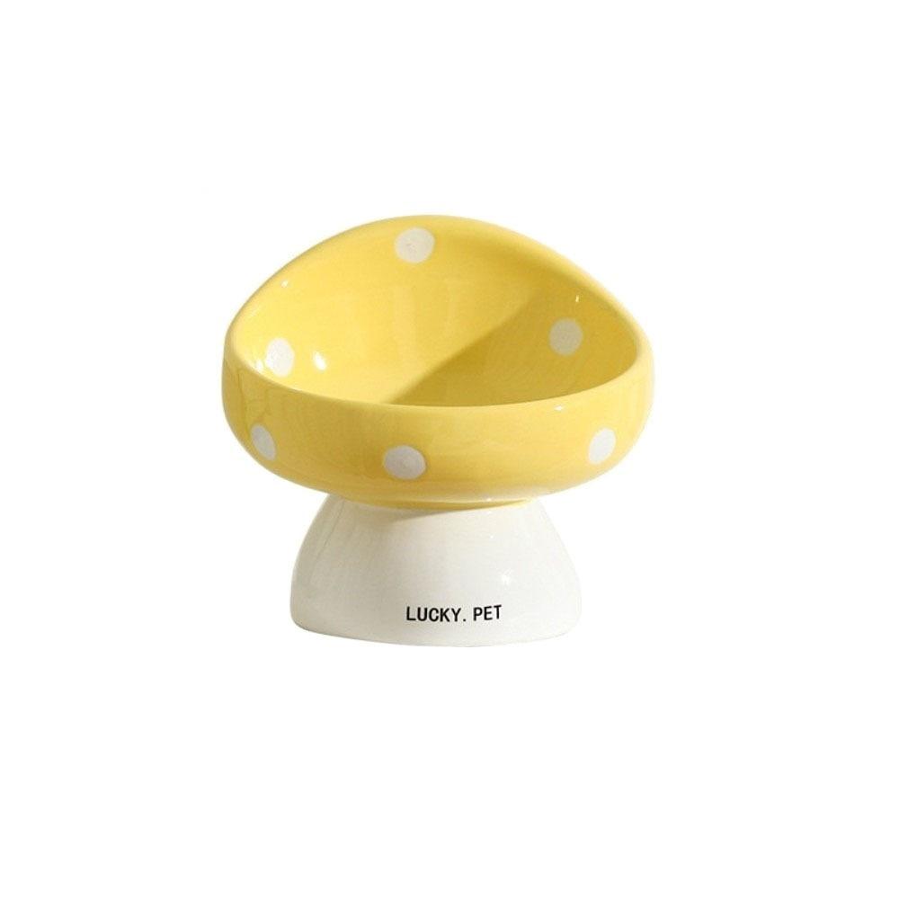 Keramik Haustier Hochfußnapf Schrägmaul Haustier Trinknapf Futterspender Niedlicher Katzennapf Wasserbehälter