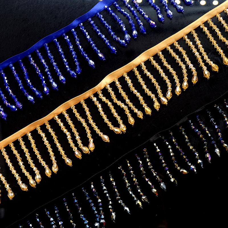 50cm Crystal Pendant Beaded Tassel Lace DIY Clothing Stage Costume Home Curtain Headwear Handmade Decoration Accessories