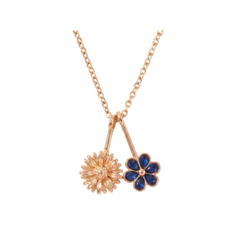 Floral Gift Necklace with Birth Flower Pendant, Gold-Tone Chain and Adjustable Extender for Birthday Gifting Jewelry