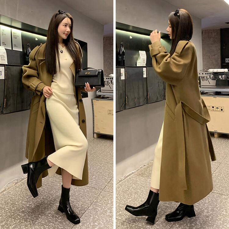 South Korea Dongdaemun thick heel square head short boots women's zipper leather Internet celebrity boots versatile Korean women's leather boots