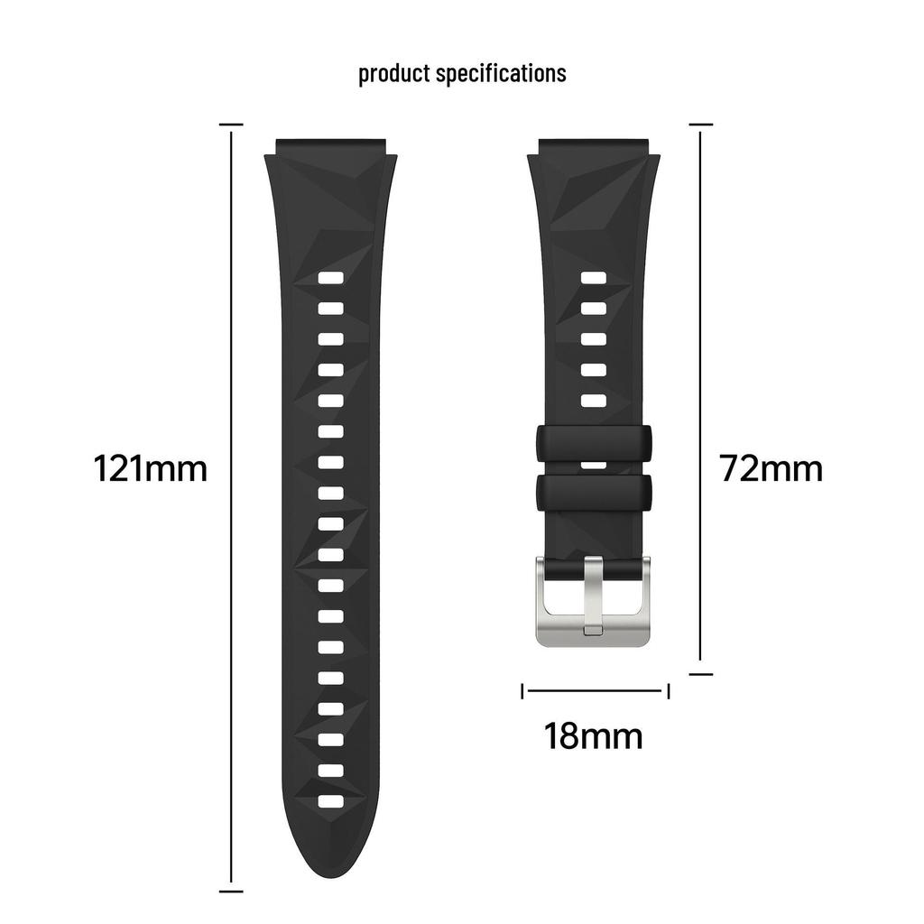 Original Style Monochrome Silicone Watch Strap 18mm for Huawei Watch GT 5, Women's 41mm