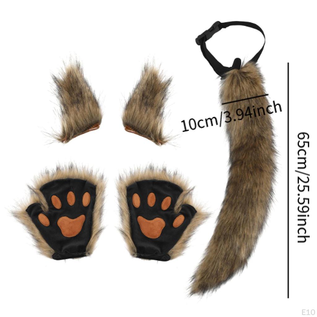 Zestaw kostiumów zwierzęcych z sztucznymi uszami i ogonem na imprezy tematyczne