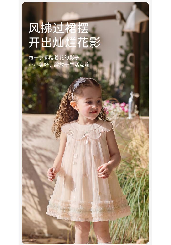 David Bella Girls' Dress Summer Dress New Children's Mesh Princess Dress Baby Birthday Dress