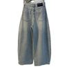 2026 New European-Style Women's Relaxed Wide-Leg Balloon Jeans: Chic & Comfortable Curved Long Pants