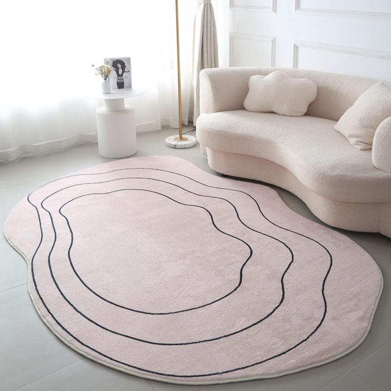 WTEMPO Nepravidelný koberec do obývacího pokoje, podložka na podlahu do ložnice, koberec do pokoje s oblečením a klobouky v lehkém luxusním stylu