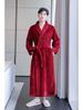 Comfortable Flannel Bathrobe: Thick Long Robe for Women & Couples In Autumn/Winter