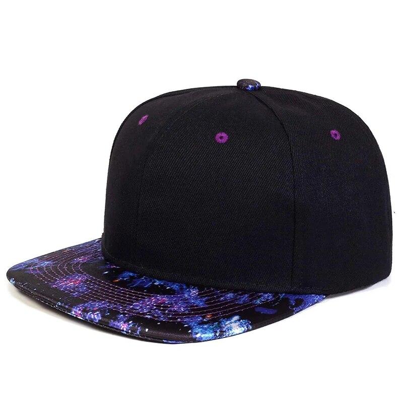 

Fashion Starry Sky Hat Brim Baseball Cap Hip Hop Hat Outdoor Snapback Caps Adjustable Flat Hats Outdoor Sun Hats Gorras чёрный