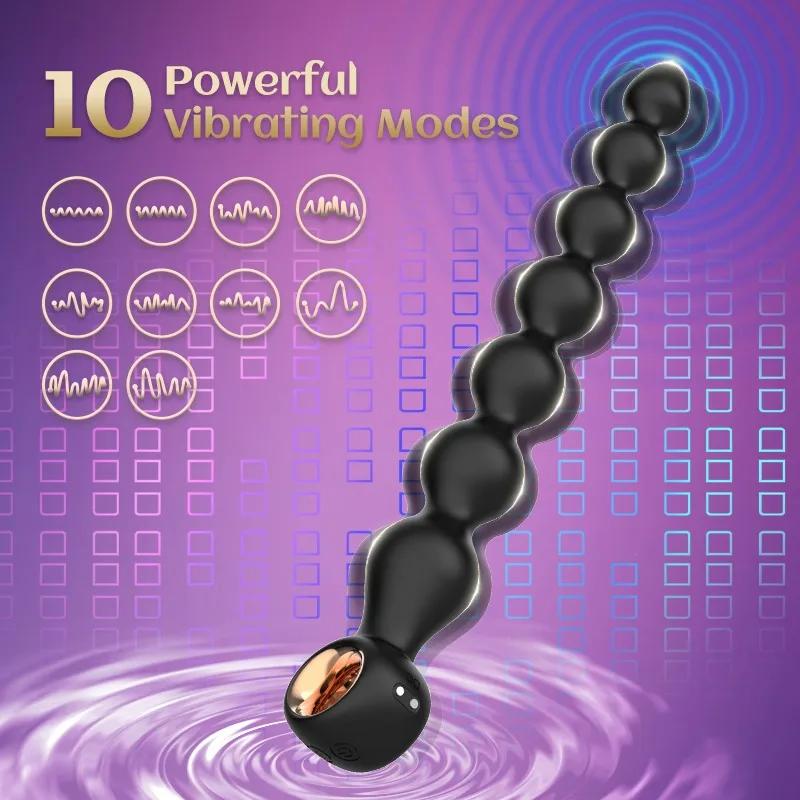 Anal Bead Vibrator For Women Vagina Clitoris Stimulator Vibrating Butt Plugs Huge Anal Dildo Prostate Massage Adult Sex Toys 18+
