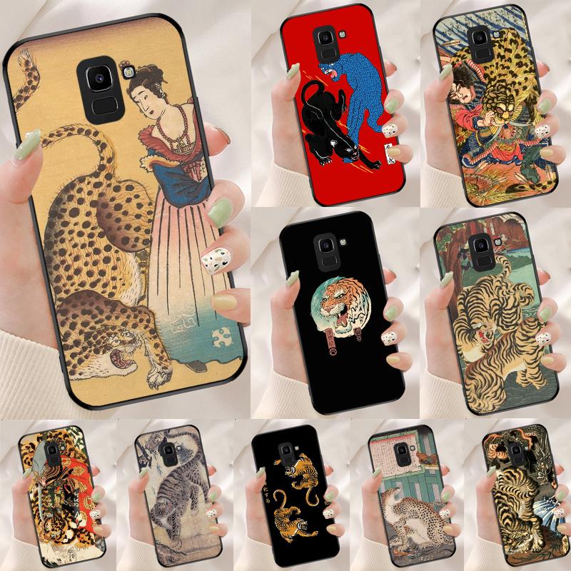 Japanese ukiyo-e Art Panther Tiger For Samsung Galaxy M33 M35 M55 M15 M12 M13 M14 M34 M54 M53 M21 M31 M11 M32 M52 M06 M16 Case