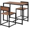 Juego de Mesa y Sillas para Comedor 2, Juegos para Comedor, Mesa Rectangular Ahorra Espacio y 2 Sillas para Cocinas Compactas, Estructura de Acero, Natural