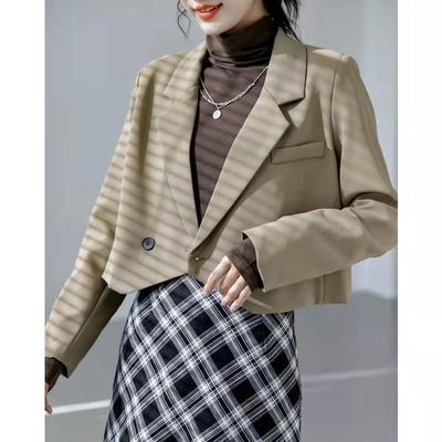 Veste blazer courte pour femme, design unique, printemps et automne.