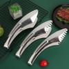 Grill Tongs Buffet Food Clip Stainless Steel Knife Shaped Food Clamp Thick Baked Bread Sandwich Clip with Double Toothed Clamp