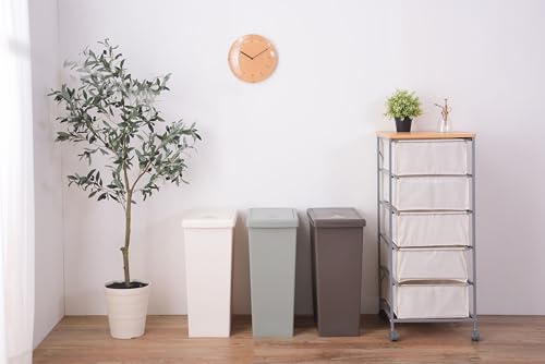 Azumaya-kk Trash Can with Lid, White, W27 X D42 X H60.5cm, LFS-763WH