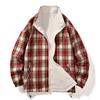 Spring and Autumn New Reflex Stand Collar Jacket for Men and Women Loose Outdoor Couples Wear Versatile Long-Sleeved Plaid Jackets for Men