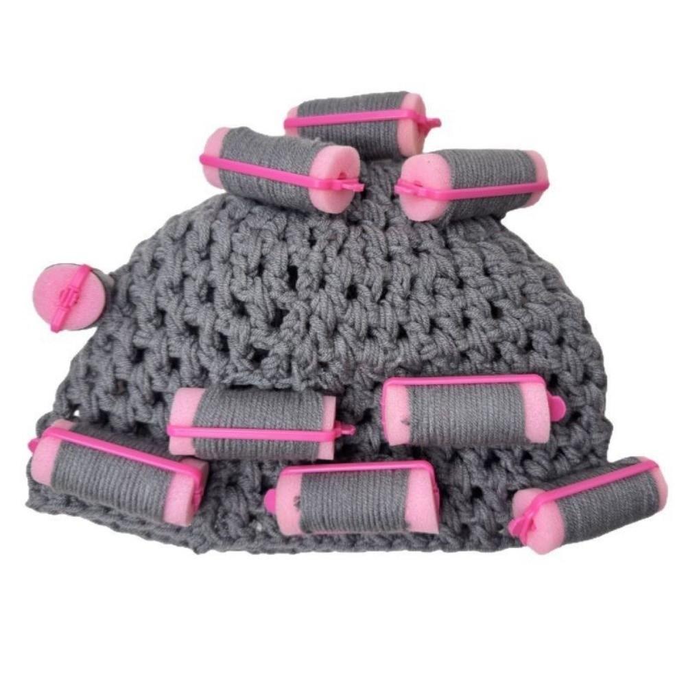 Thick Hair Curler Knitted Hat Warm Curly Hair Yarn Beanie Creative Pullover Cap  Outdoor