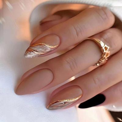Wearable Manicure False Nail Pointed Head Nail Tips Fashion Press On Nails  Women