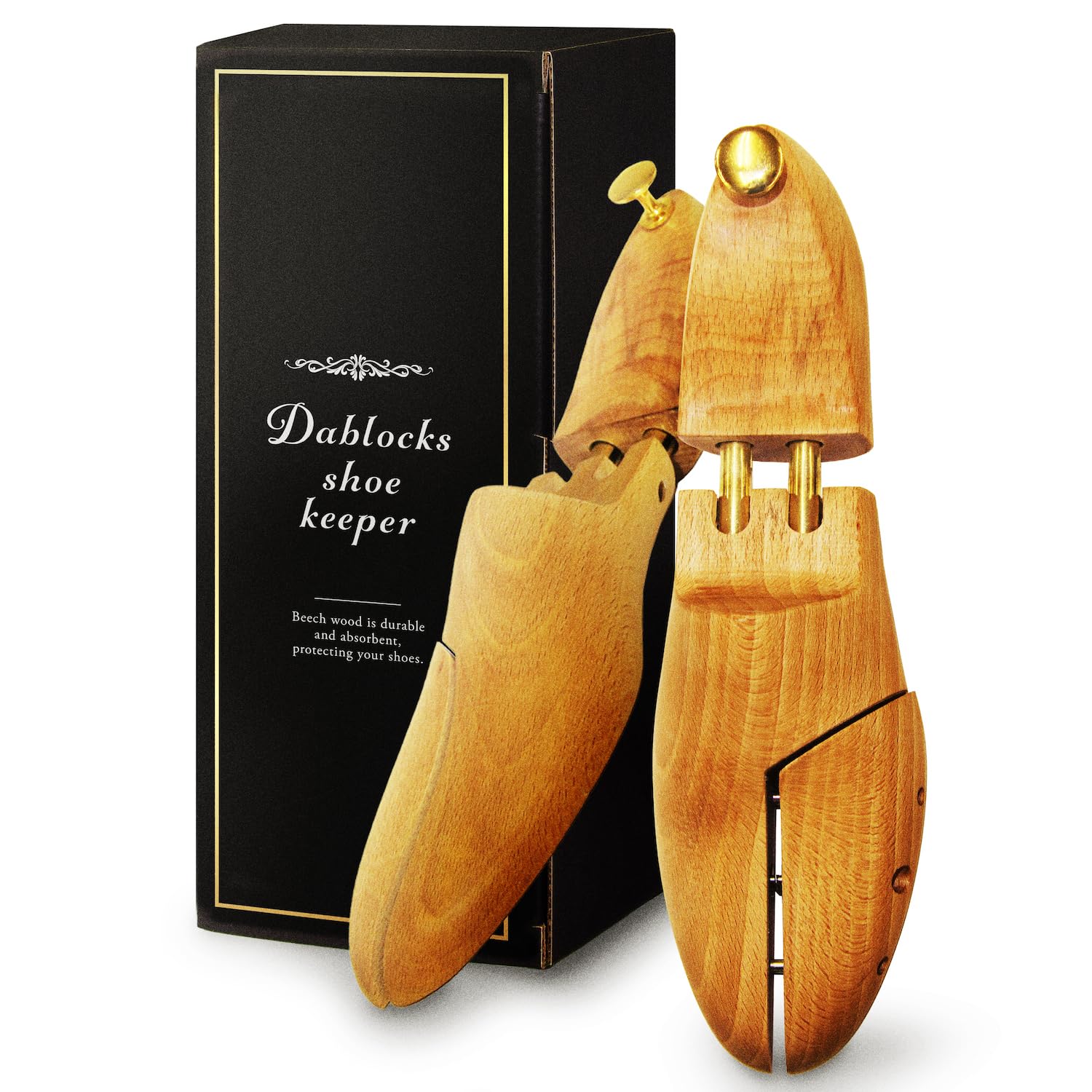 

DABLOCKS Wooden Shoe Tree for Leather Beech Shoes, (25-26cm)